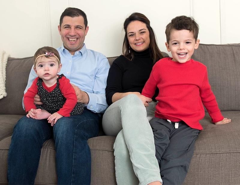 Marisa MacDonnell with her husband and children, from left: Sam, Marisa, Brian and Cece. (Photo by Kelley Marie Photography)